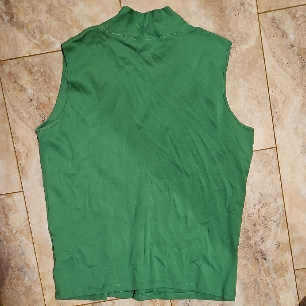 Rafaella Green Sleeveless Top Knit Xlarge - Picture 4 of 4